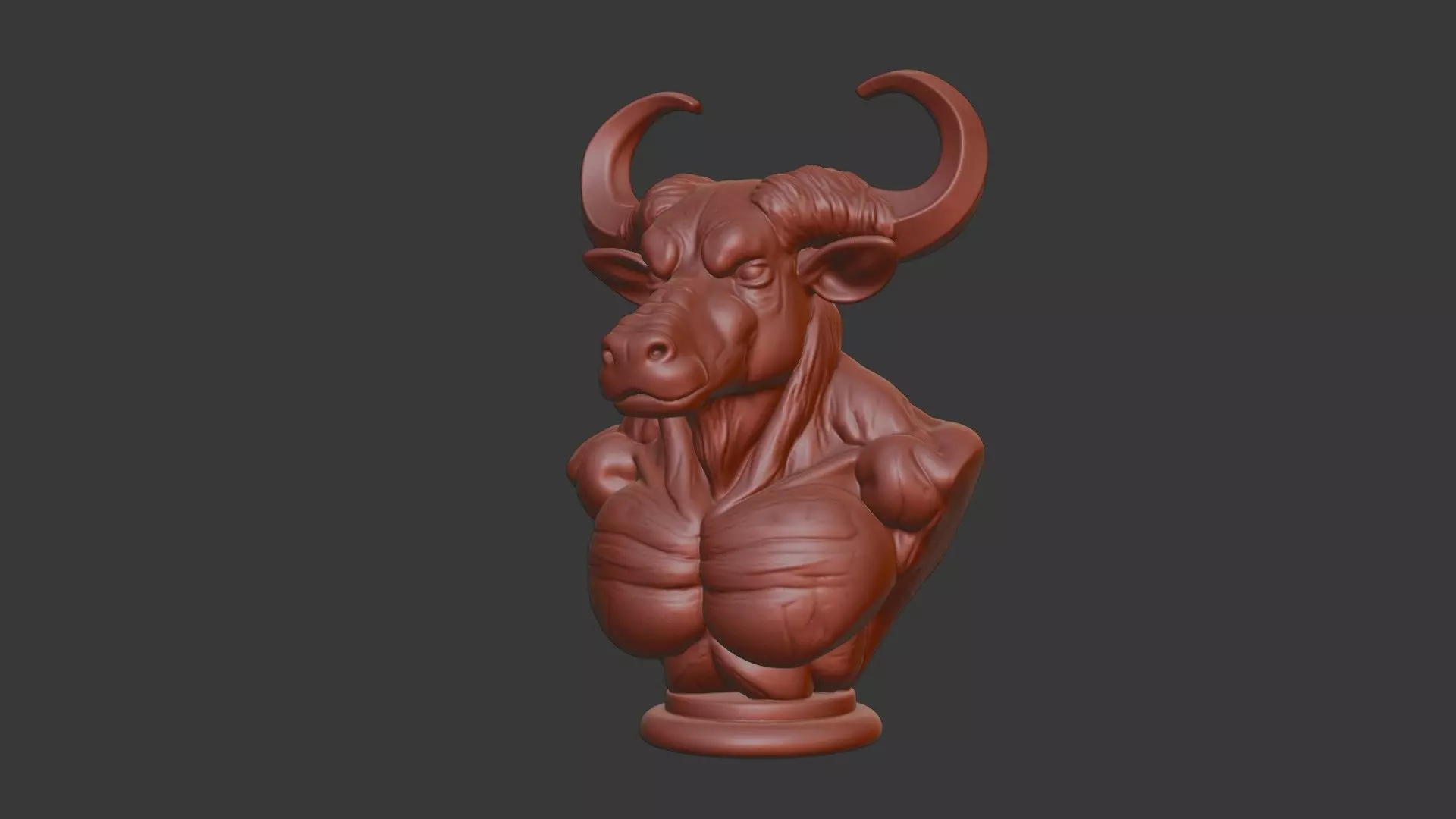 Minotaur Head Bust 3D Model STL Printable Mythological Sculpture 3D print model_7