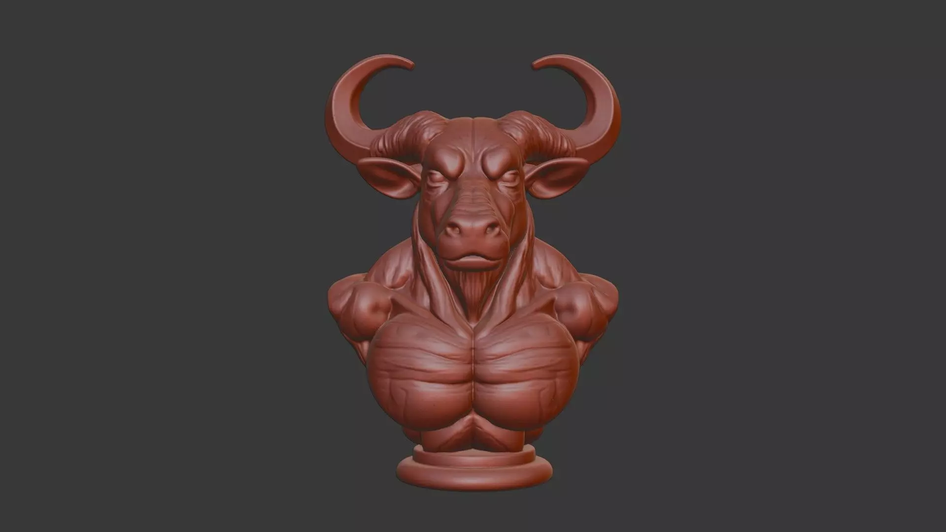 Minotaur Head Bust 3D Model STL Printable Mythological Sculpture 3D print model_2