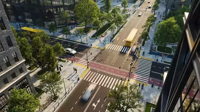 Archmodels vol 303 - road segments 3D model