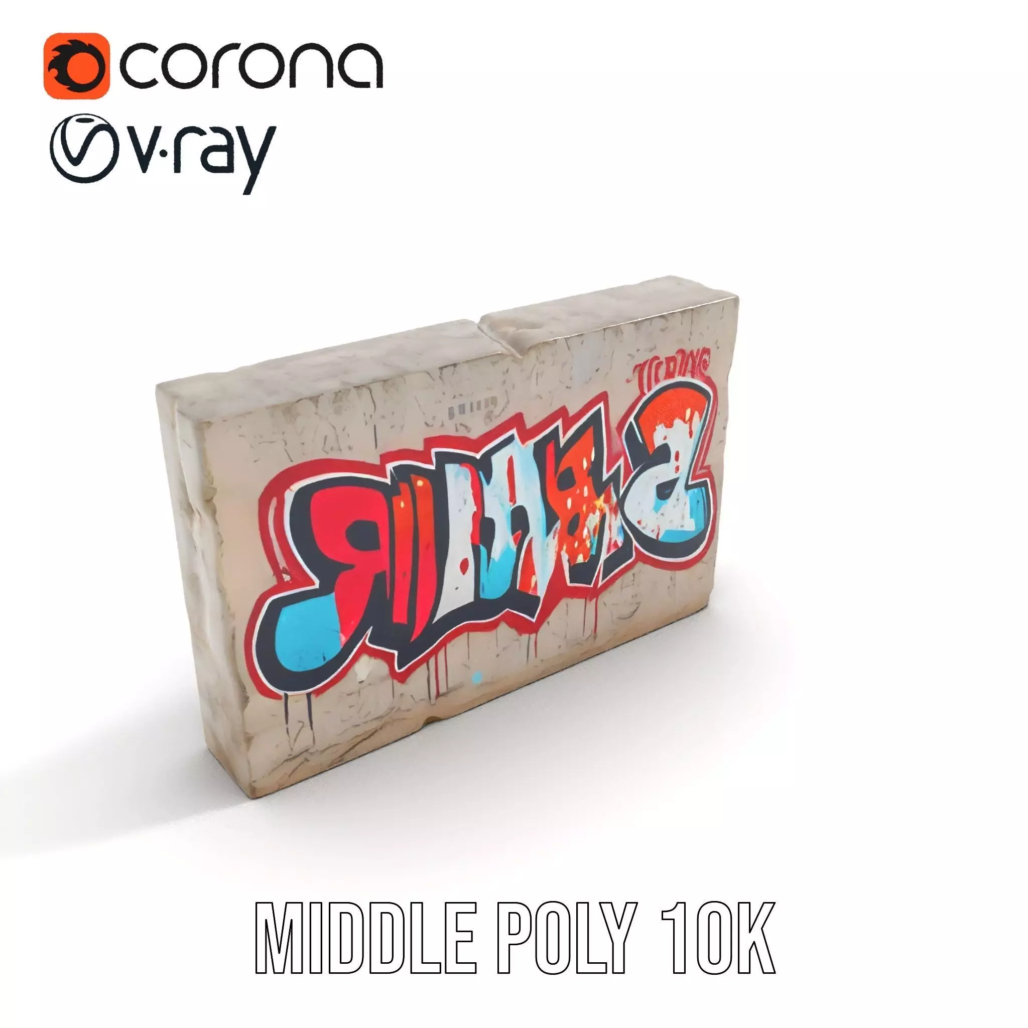 Urban Graffiti Wall model pack Low-poly 3D model_12