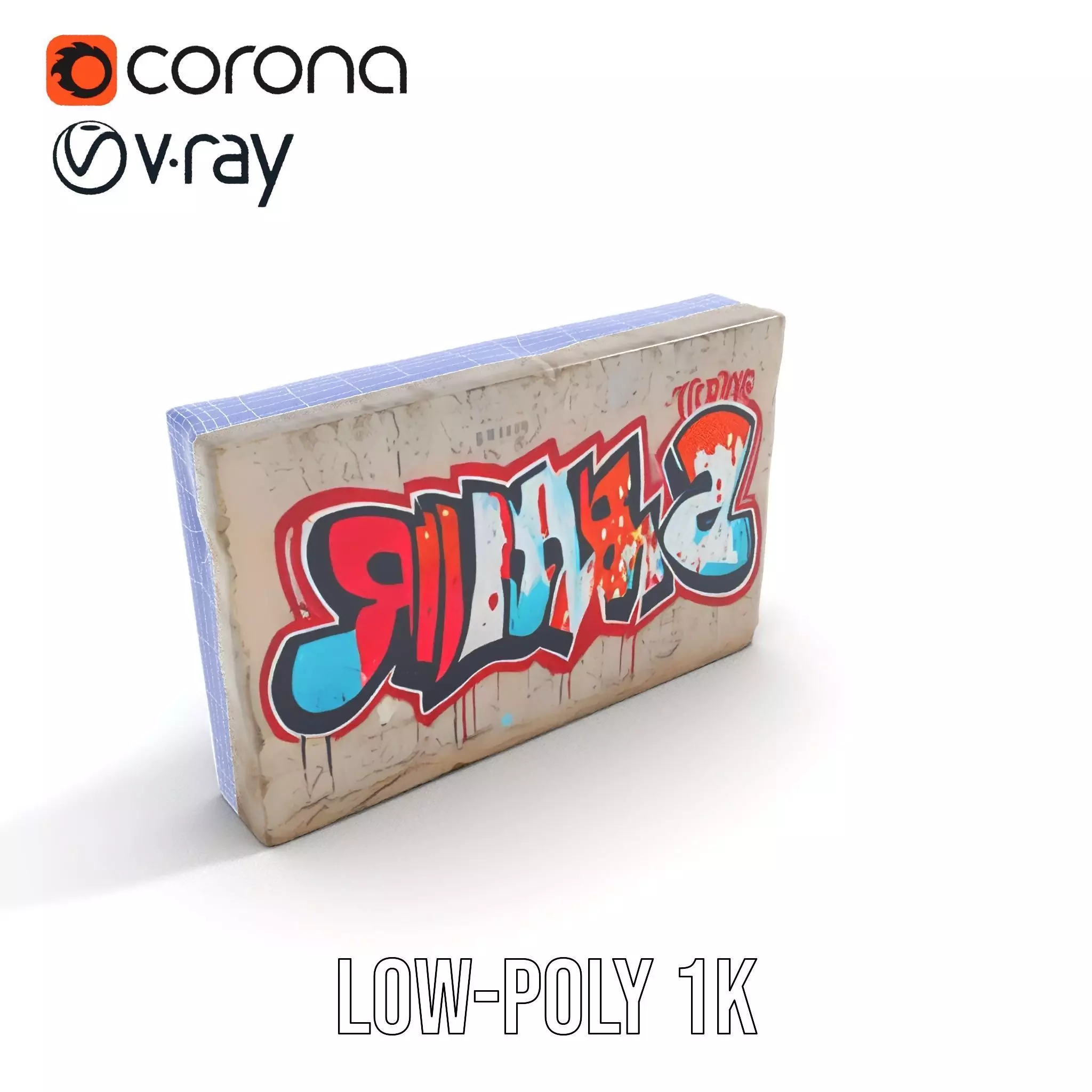 Urban Graffiti Wall model pack Low-poly 3D model_20