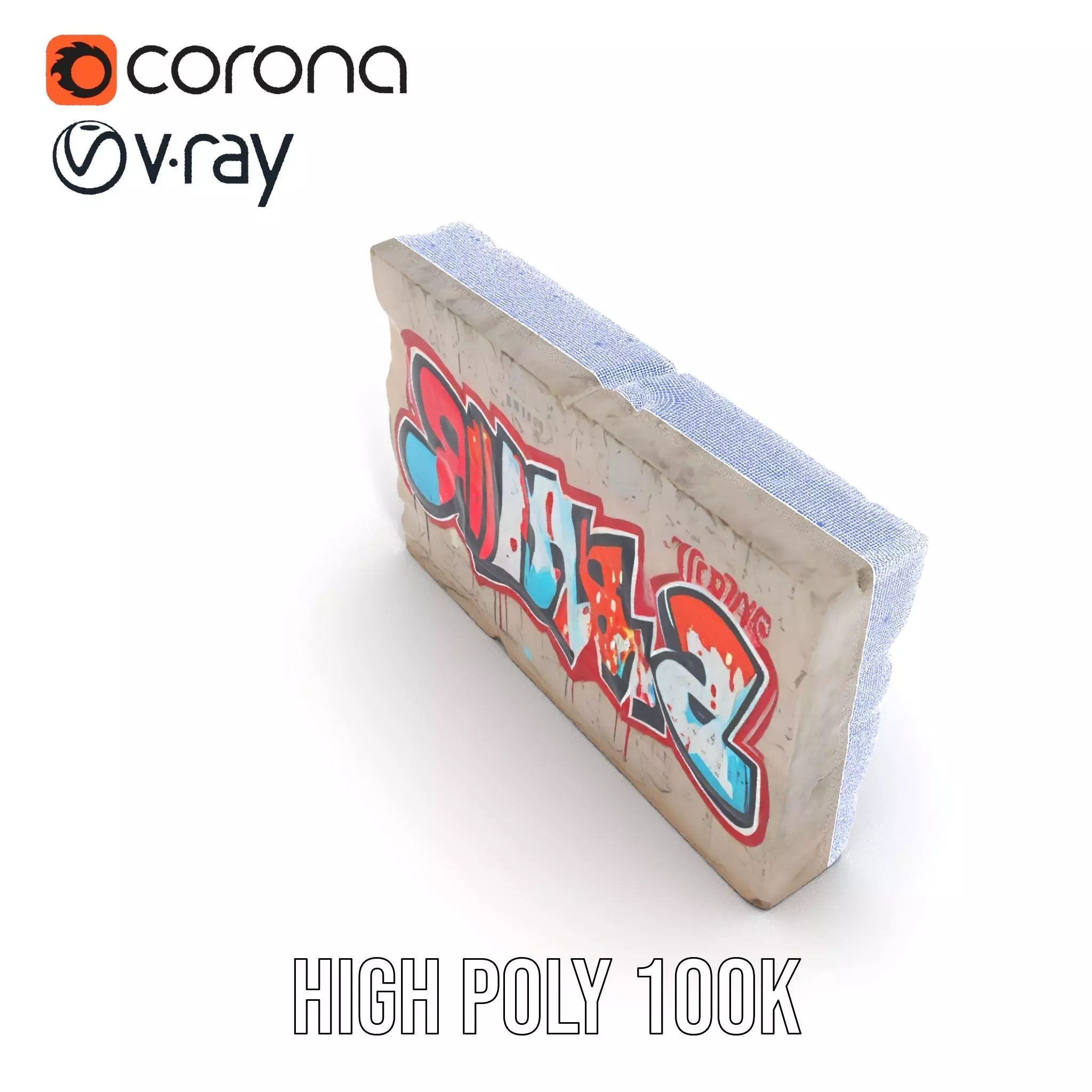 Urban Graffiti Wall model pack Low-poly 3D model_34