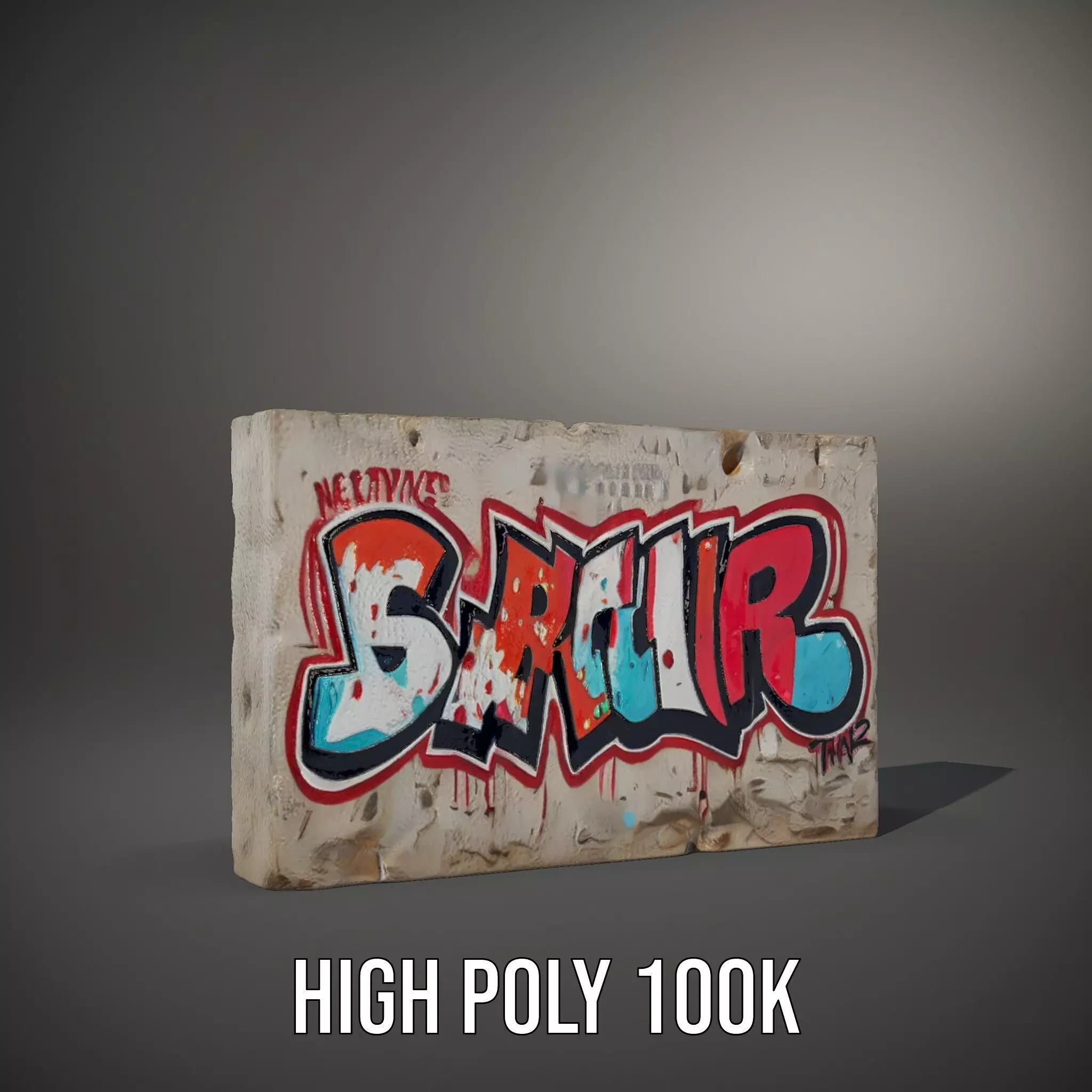 Urban Graffiti Wall model pack Low-poly 3D model_9