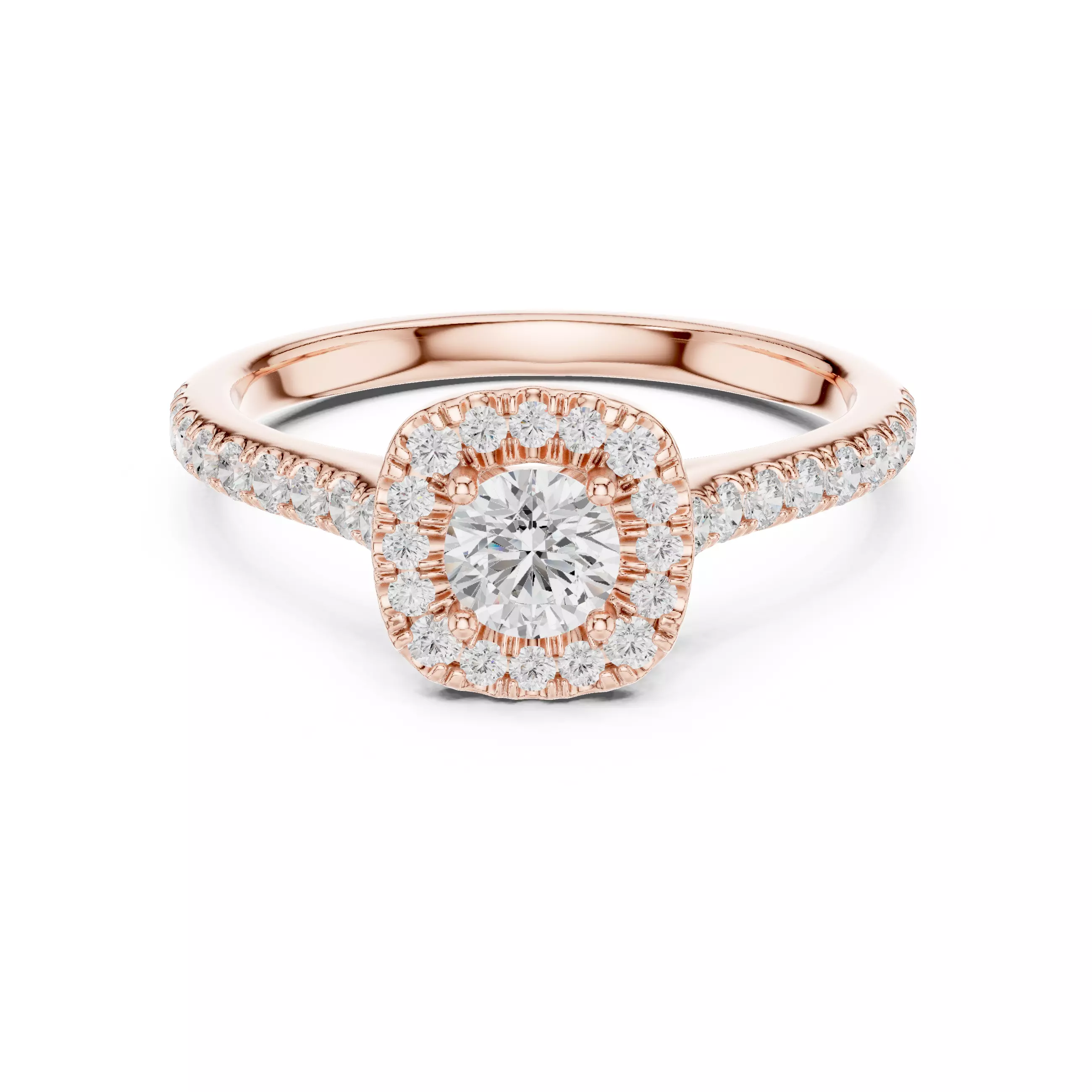 Round Cut Diamond Small Dainty Engagement Ring 3DM STL Video 3D print model