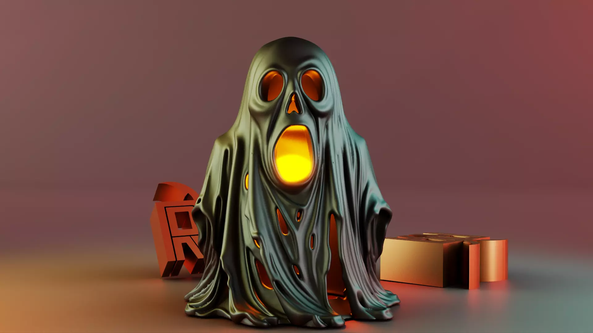 Halloween Ghost Tealight Holder 3D print model_6