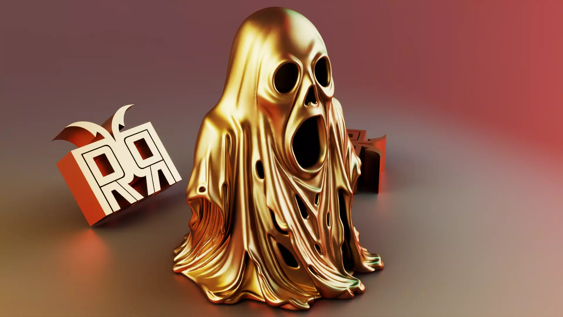 Halloween Ghost Tealight Holder 3D print model_10