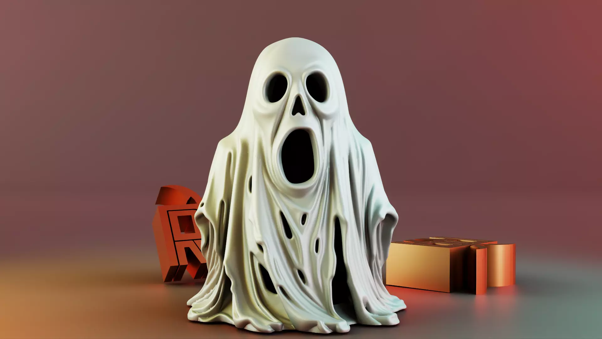 Halloween Ghost Tealight Holder 3D print model_2