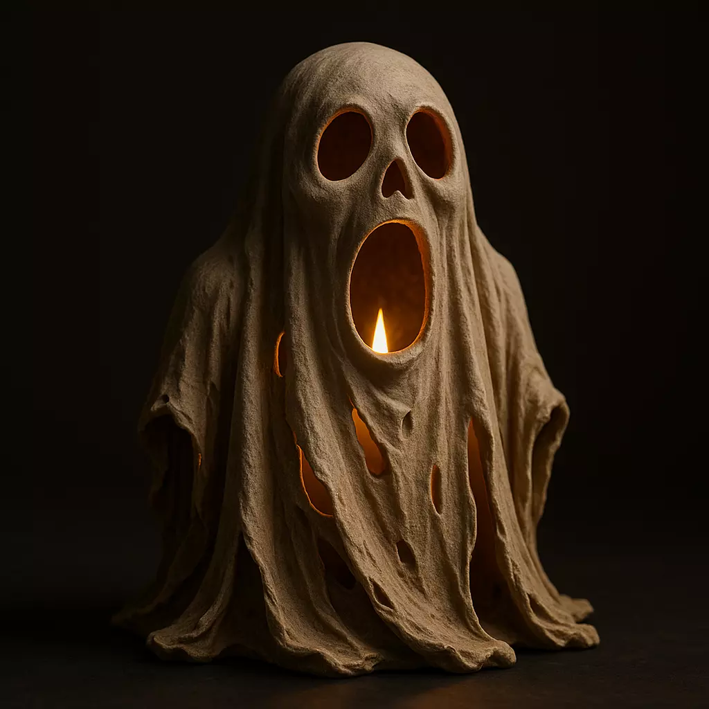 Halloween Ghost Tealight Holder 3D print model_1