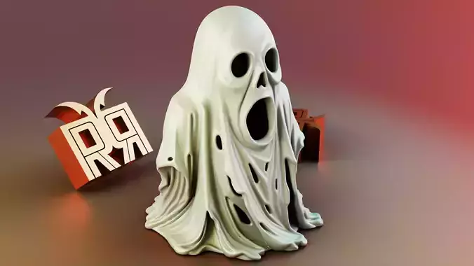 Halloween Ghost Tealight Holder 3D print model Halloween Ghost Tealight Holder 3D print model