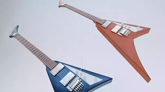 Flying V Electric Guitar Low-poly 3D model
