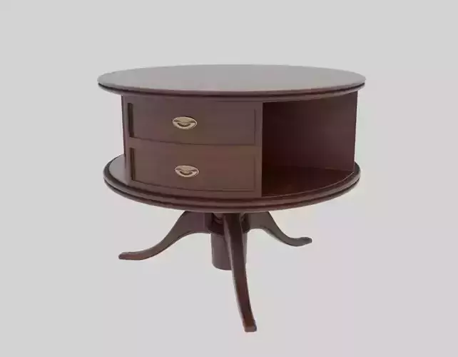 Round Vintage Table  Chest of Drawers