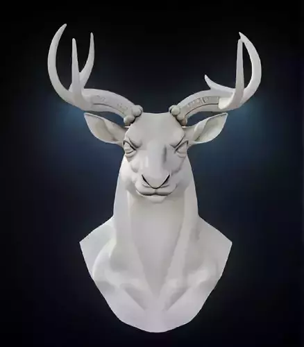 Markhor Head Bust 3D Model - STL Printable Wildlife Sculpture
