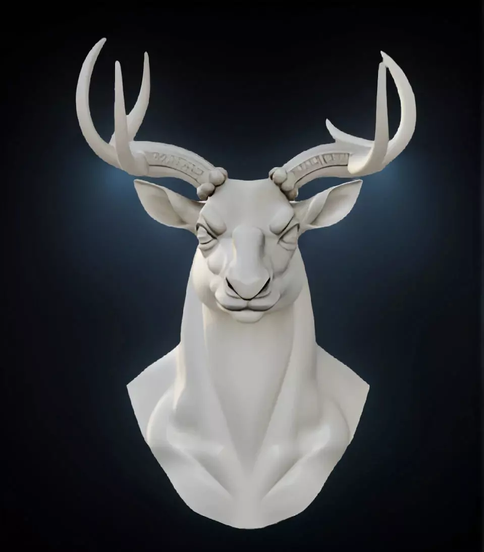 Markhor Head Bust 3D Model - STL Printable Wildlife Sculpture 3D print model_0