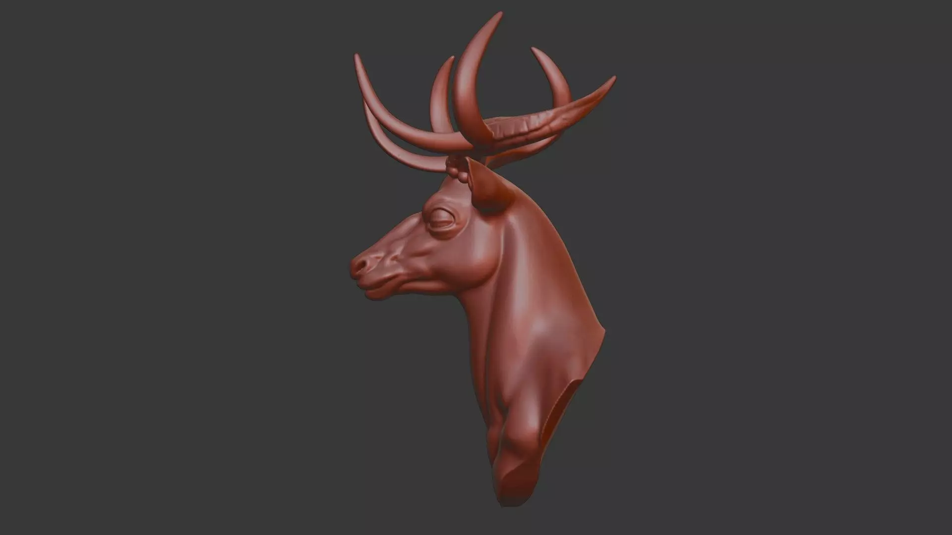 Markhor Head Bust 3D Model - STL Printable Wildlife Sculpture 3D print model_3