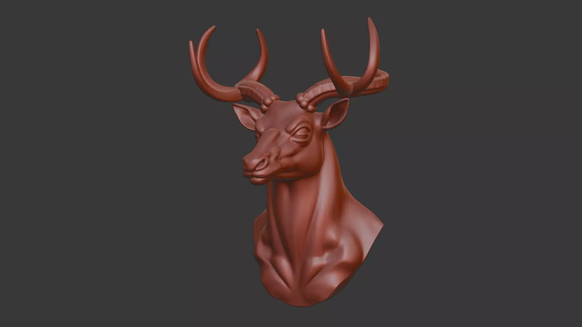Markhor Head Bust 3D Model - STL Printable Wildlife Sculpture 3D print model_7
