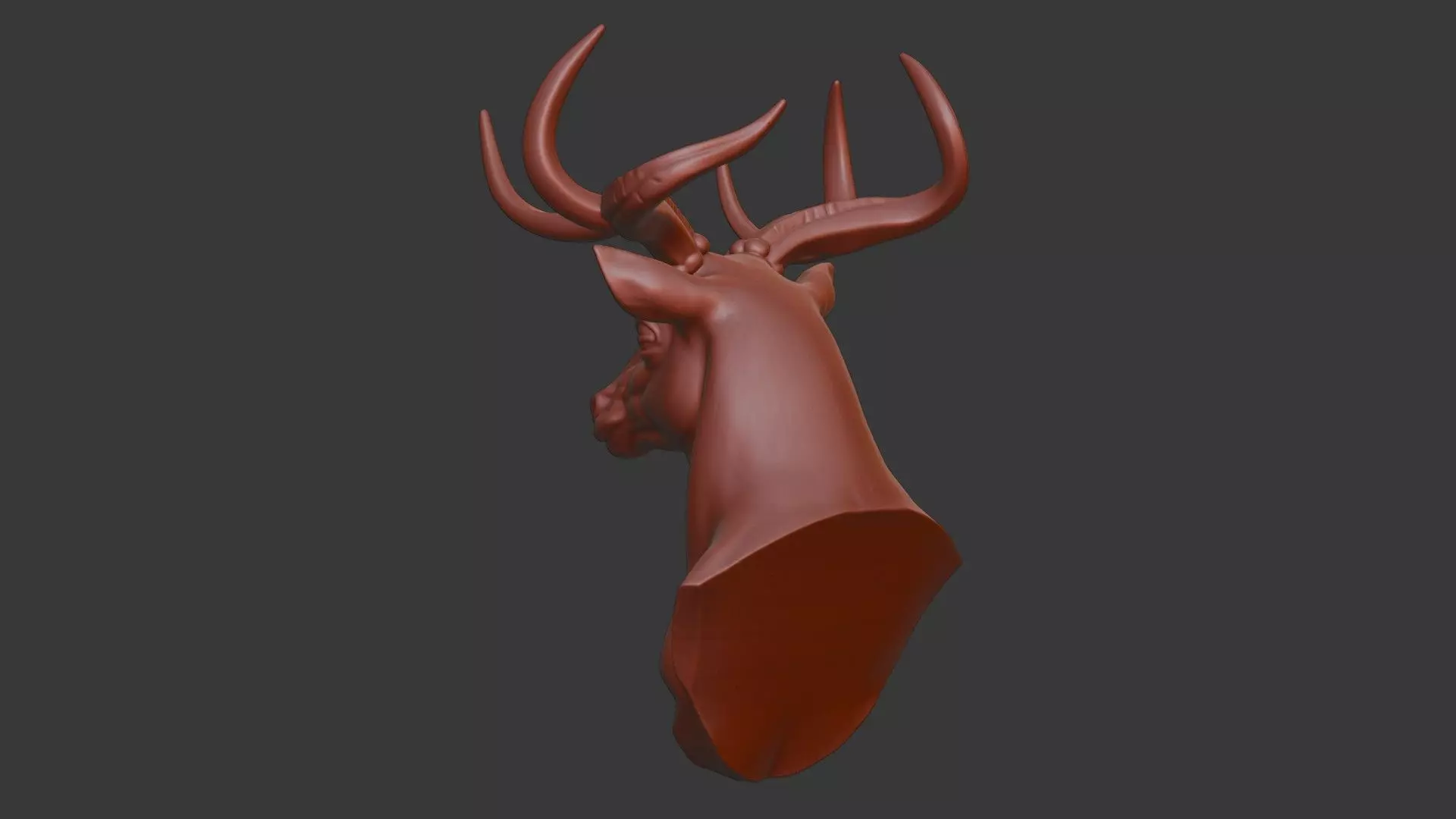 Markhor Head Bust 3D Model - STL Printable Wildlife Sculpture 3D print model_4