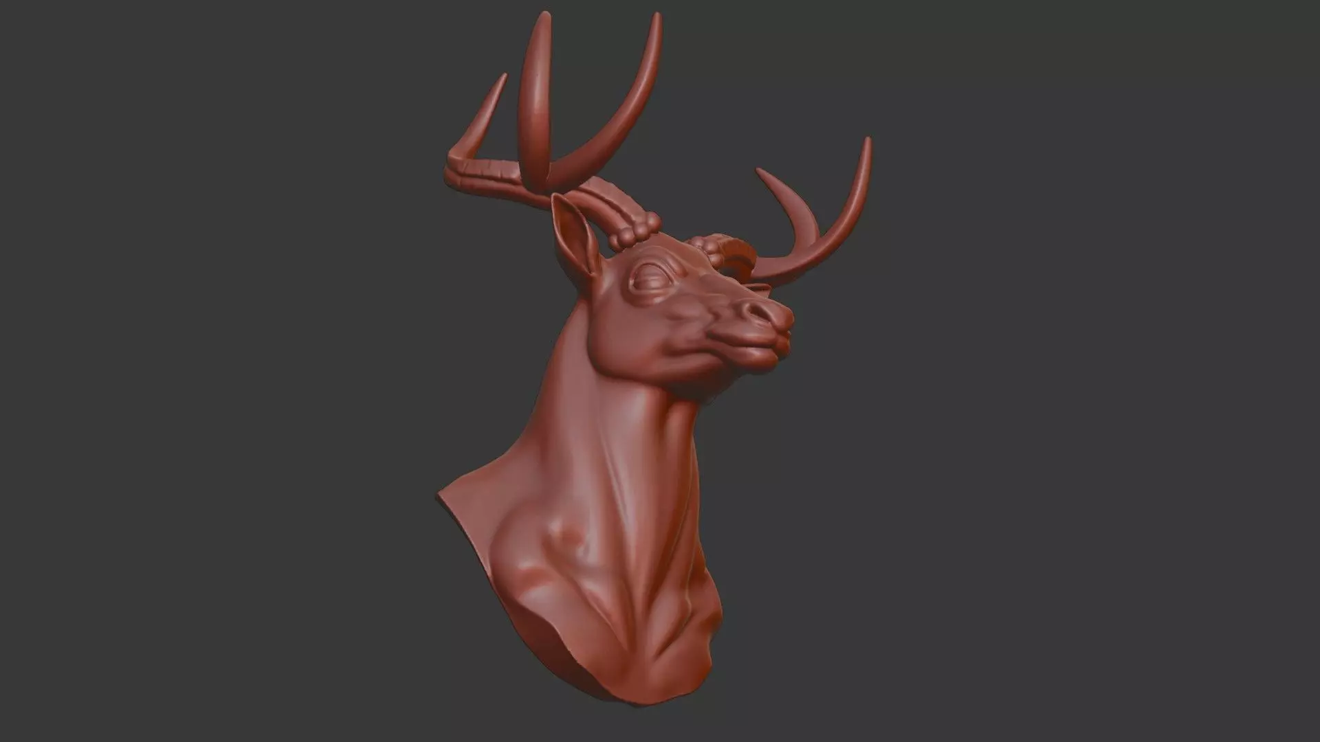 Markhor Head Bust 3D Model - STL Printable Wildlife Sculpture 3D print model_6