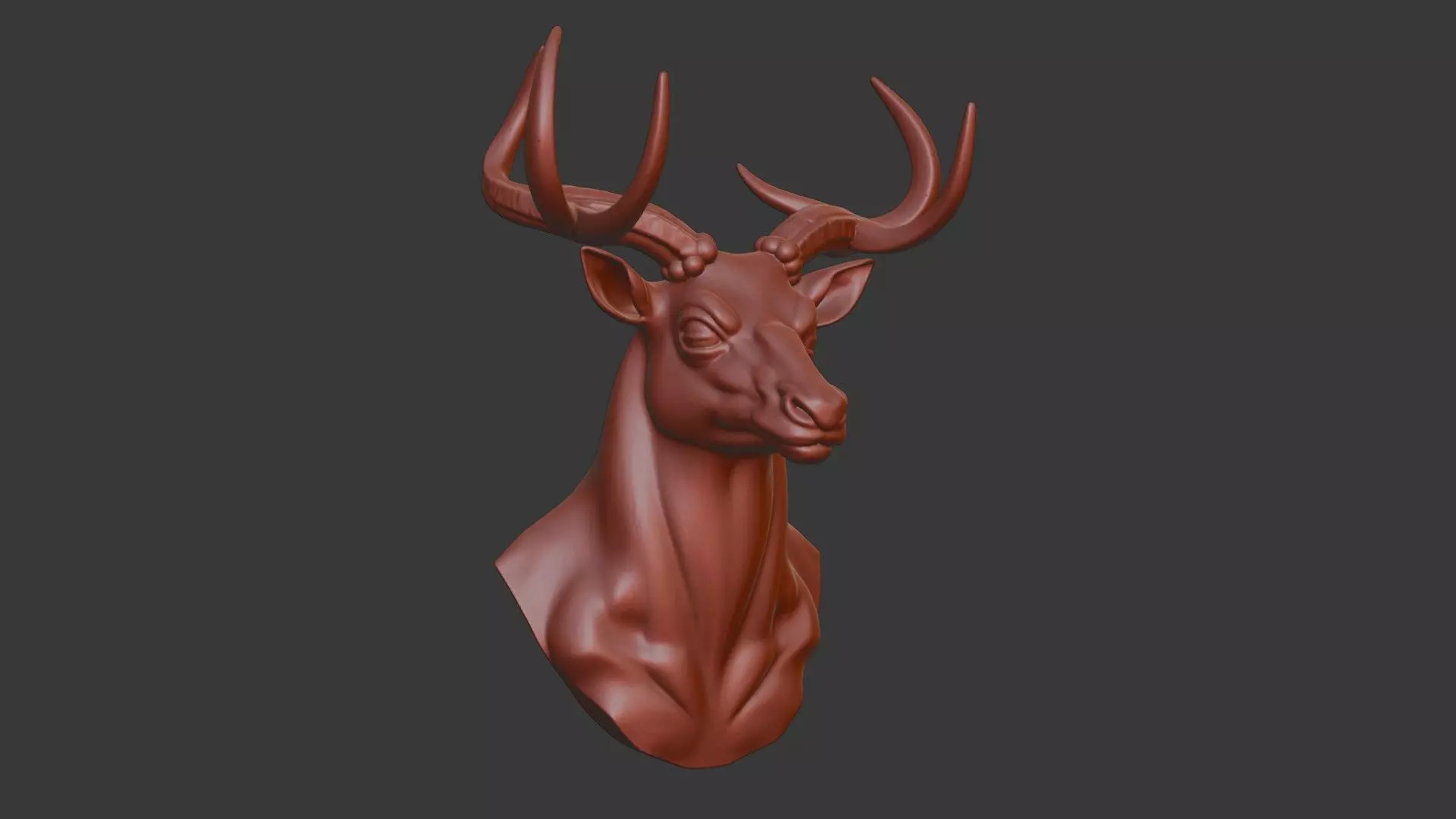 Markhor Head Bust 3D Model - STL Printable Wildlife Sculpture 3D print model_1