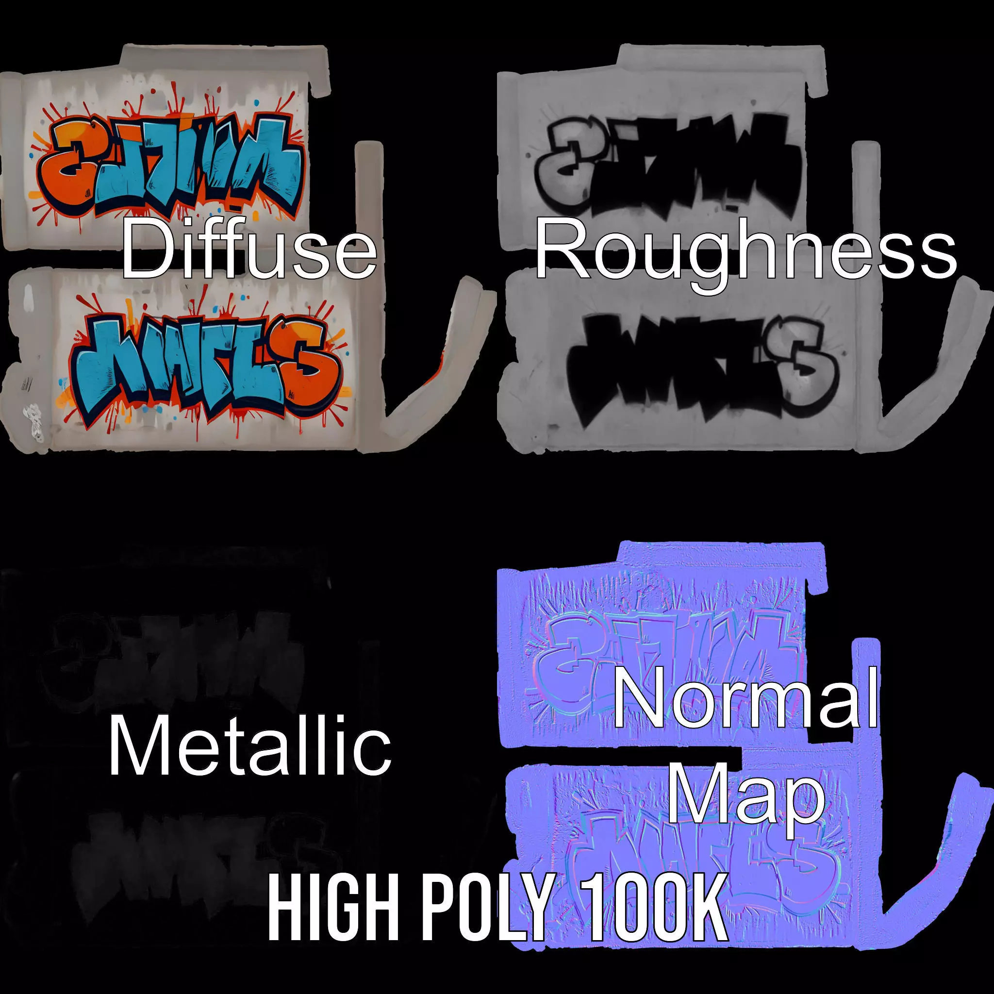 Vibrant Graffiti Wall model pack Texture_4