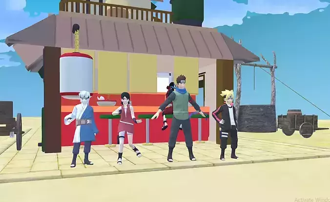 TEAM Konohamaru ft Hashirama at RamenShop FBX