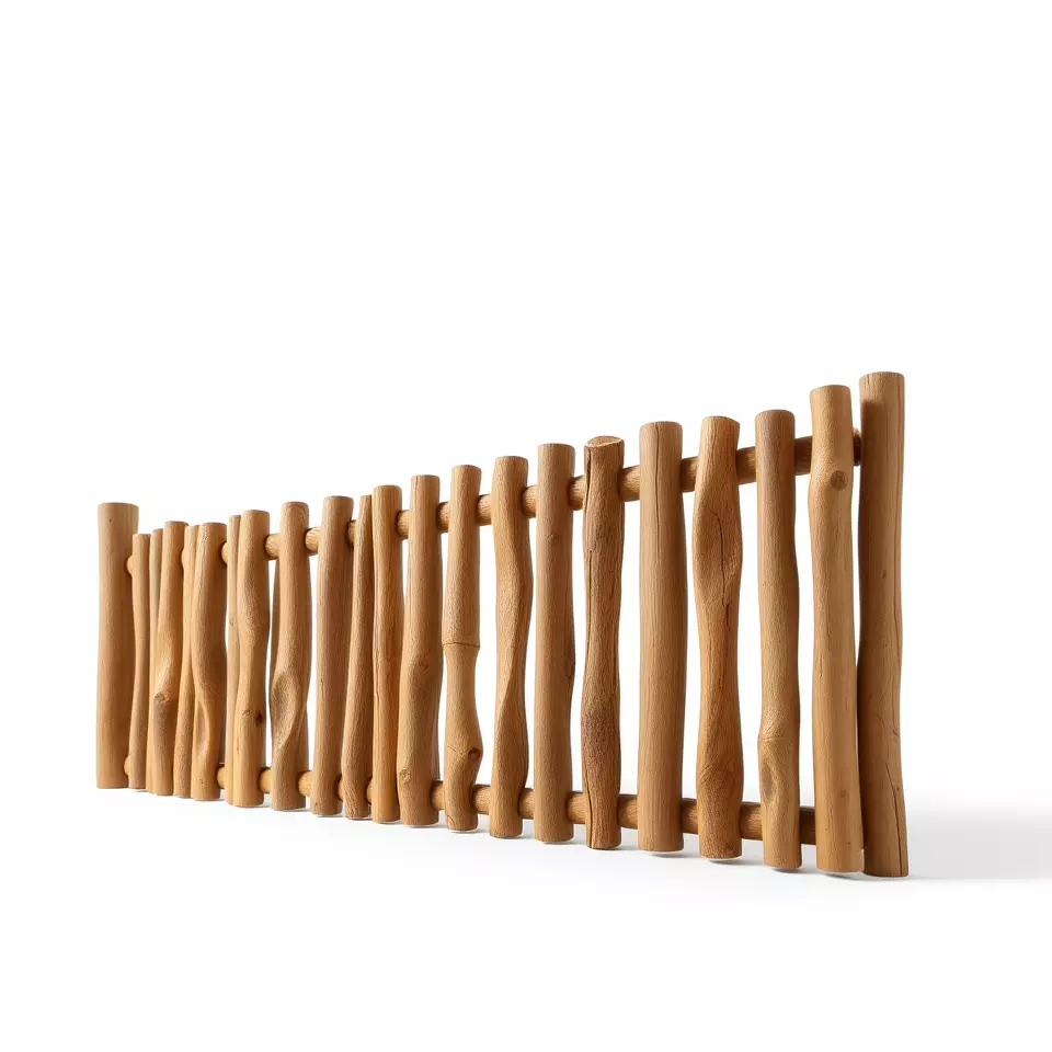 Rustic Wooden Fence model pack Low-poly 3D model_3