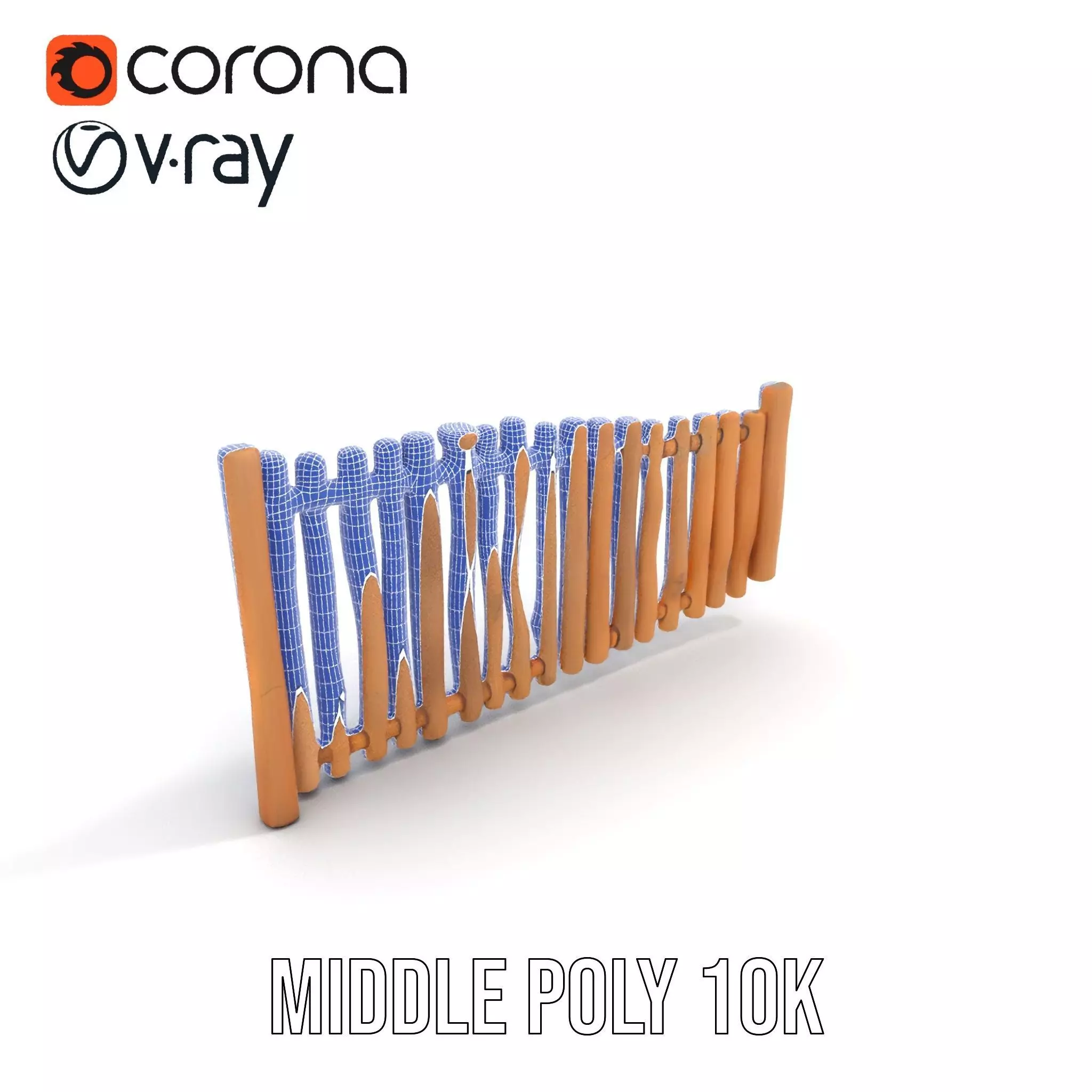 Rustic Wooden Fence model pack Low-poly 3D model_22