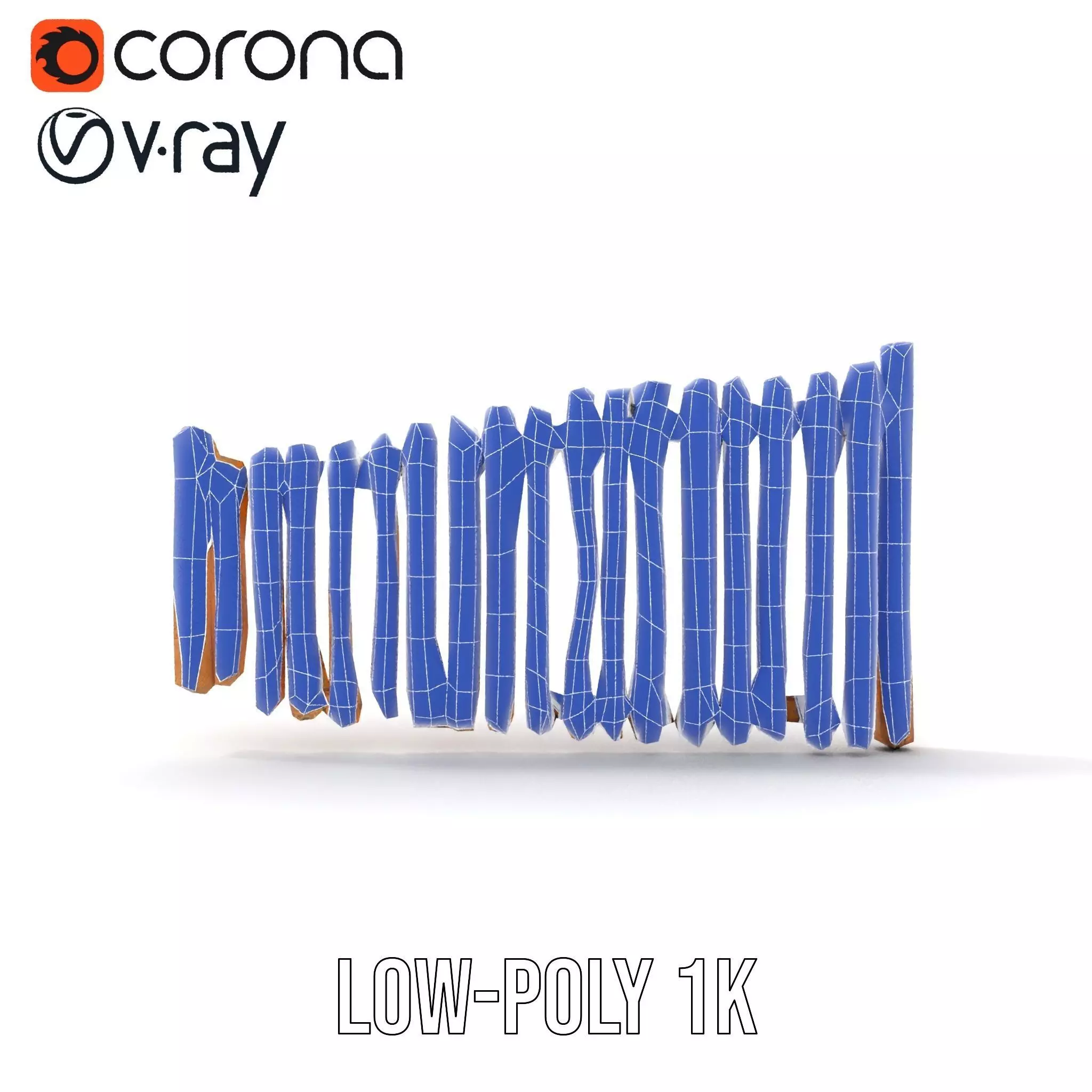 Rustic Wooden Fence model pack Low-poly 3D model_32