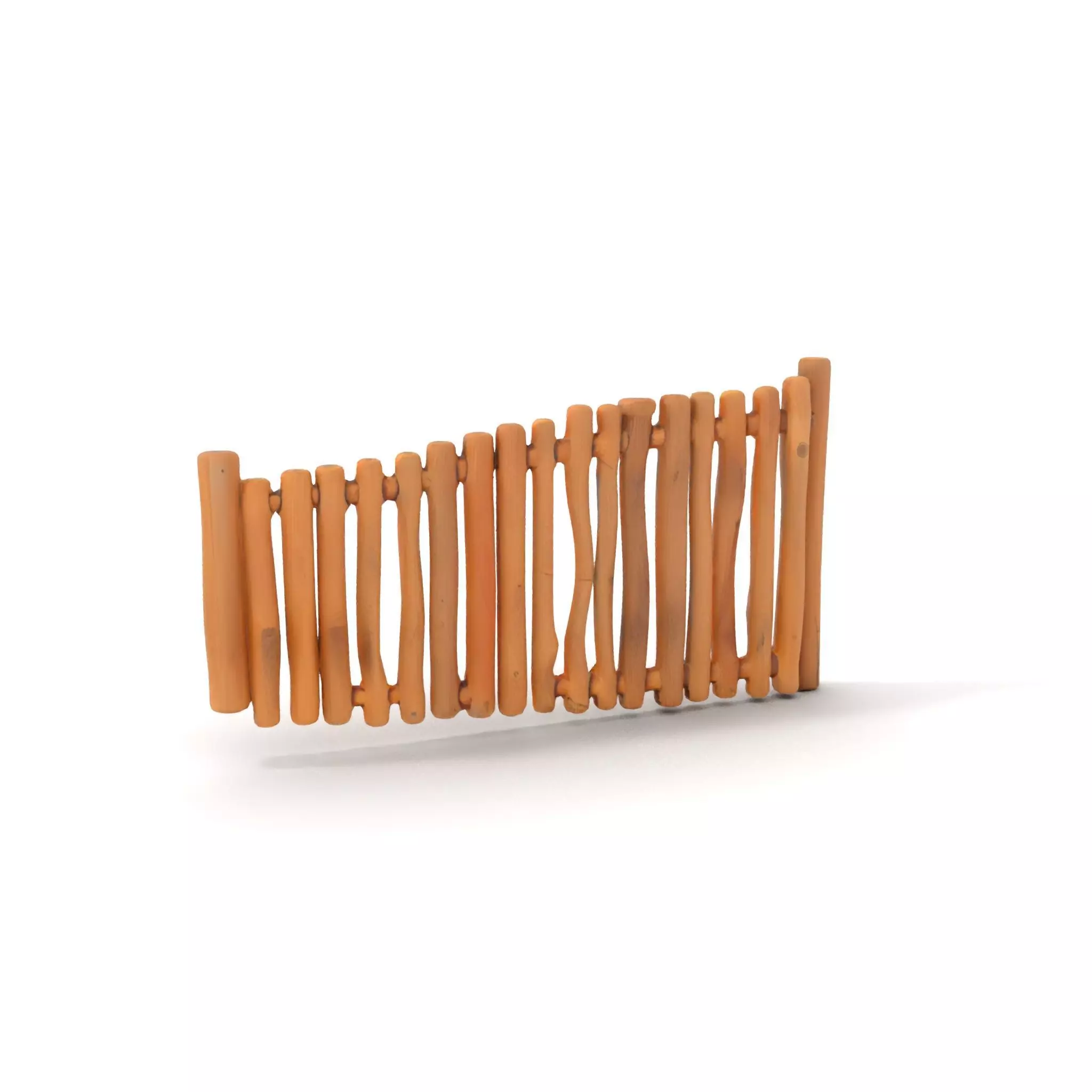 Rustic Wooden Fence model pack Low-poly 3D model_7