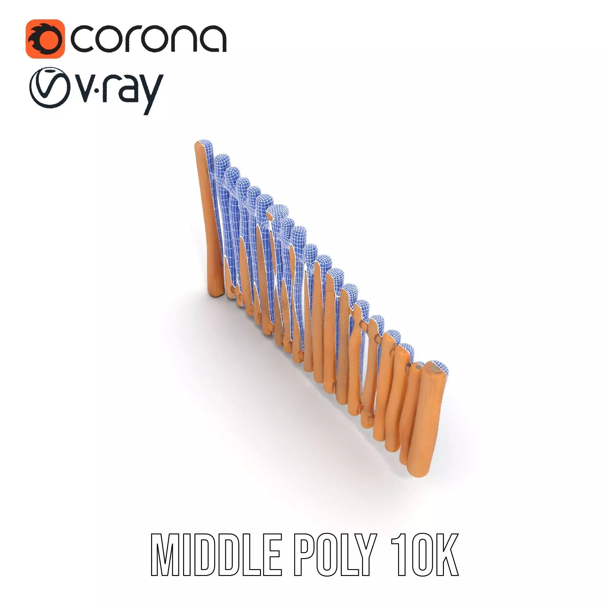 Rustic Wooden Fence model pack Low-poly 3D model_25