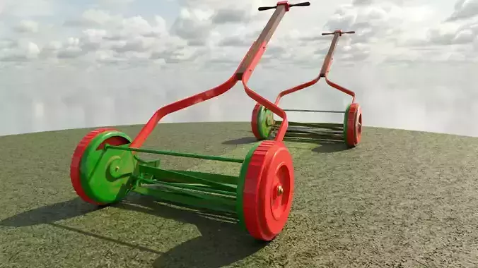 Garden Lawn Push Mower  Low-poly 3D model