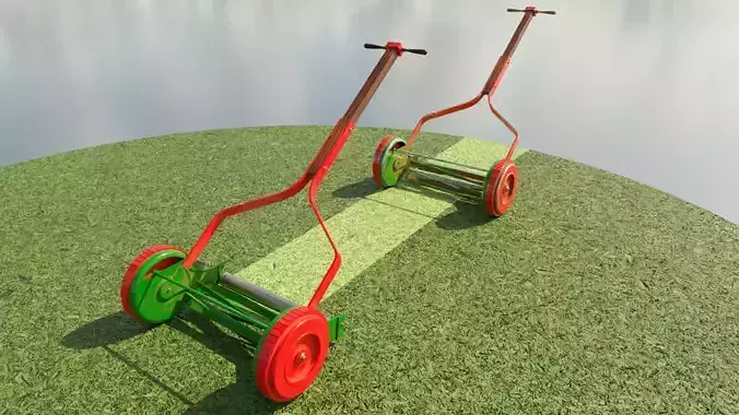 Garden Lawn Push Mower  Low-poly 3D model