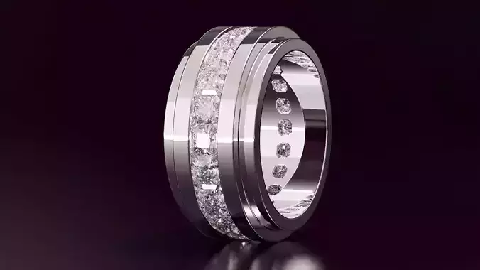 Channel Set Radiant Square Eternity Ring N07 3036CT EU54