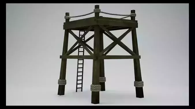 Guard Tower Low-poly 3D model