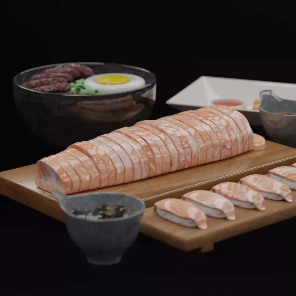 Asian Food Pack Realistic 3D Models PBR Low-poly 3D model_6