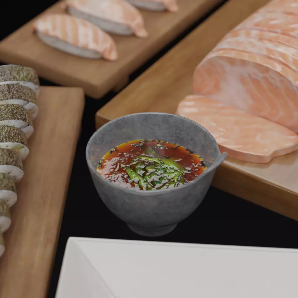 Asian Food Pack Realistic 3D Models PBR Low-poly 3D model_4