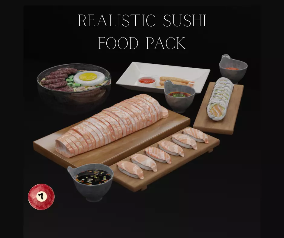 Asian Food Pack Realistic 3D Models PBR Low-poly 3D model_0