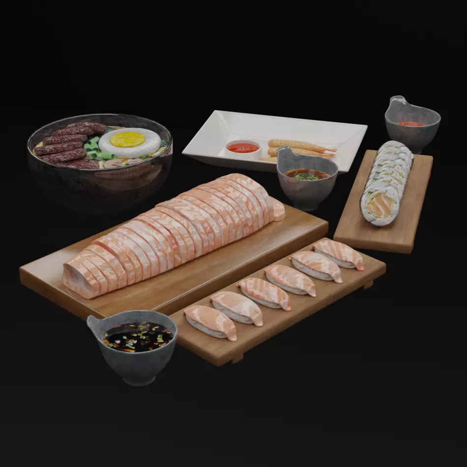 Asian Food Pack Realistic 3D Models PBR Low-poly 3D model_29