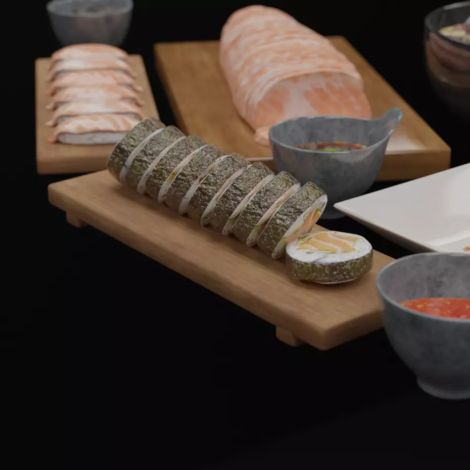 Asian Food Pack Realistic 3D Models PBR Low-poly 3D model_2