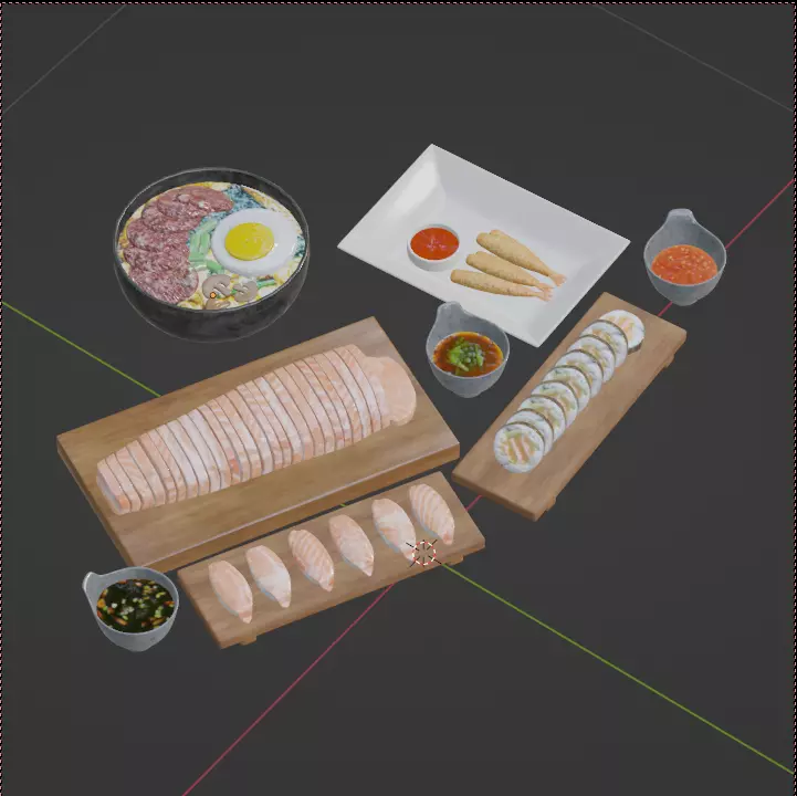 Asian Food Pack Realistic 3D Models PBR Low-poly 3D model_19