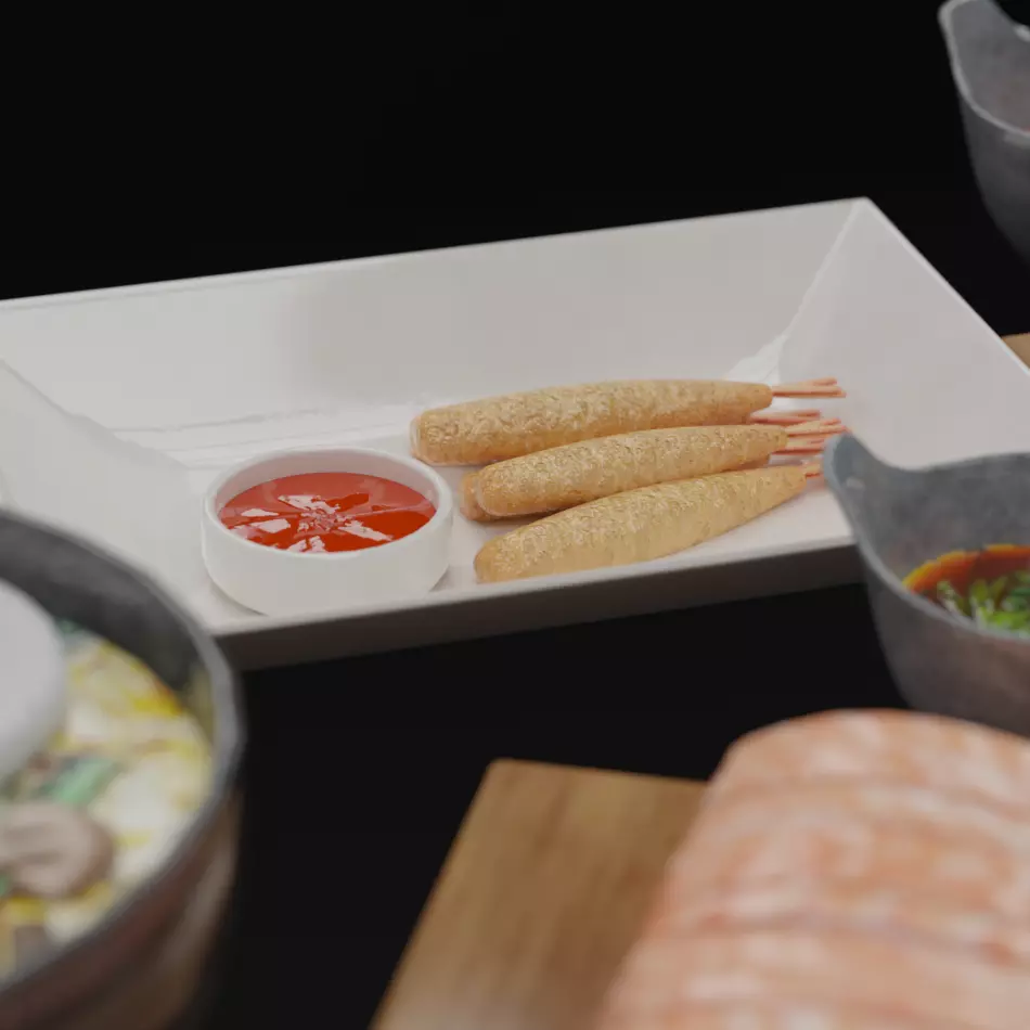 Asian Food Pack Realistic 3D Models PBR Low-poly 3D model_5