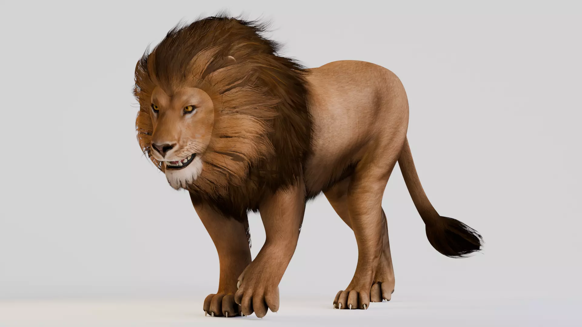 Realistic Animals Savannah - Lion Low-poly 3D model_0