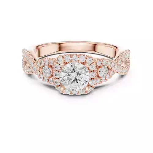 Twisted Shank Round Diamond Engagement Ring 3DM STL Video