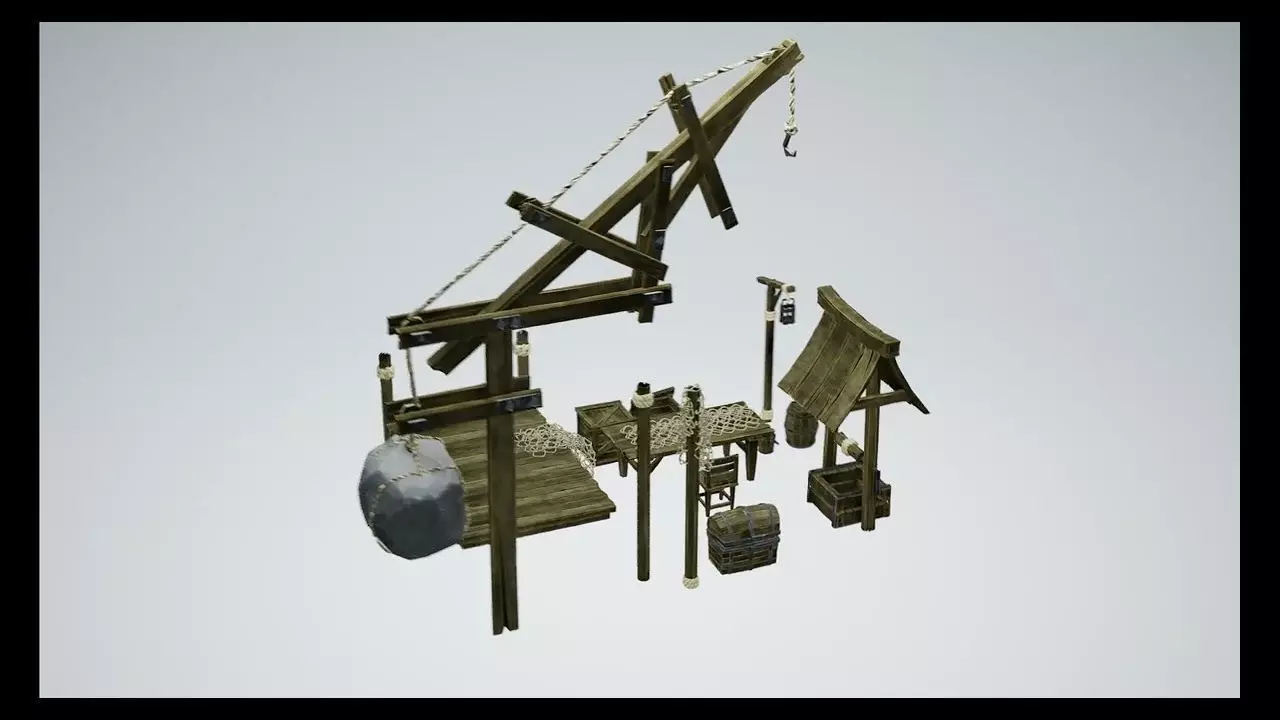 Medieval Props Stylized  3D model_0