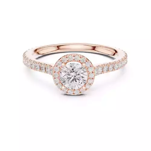 5mm Round Cut Halo Diamond Wedding Ring 3DM STL Video