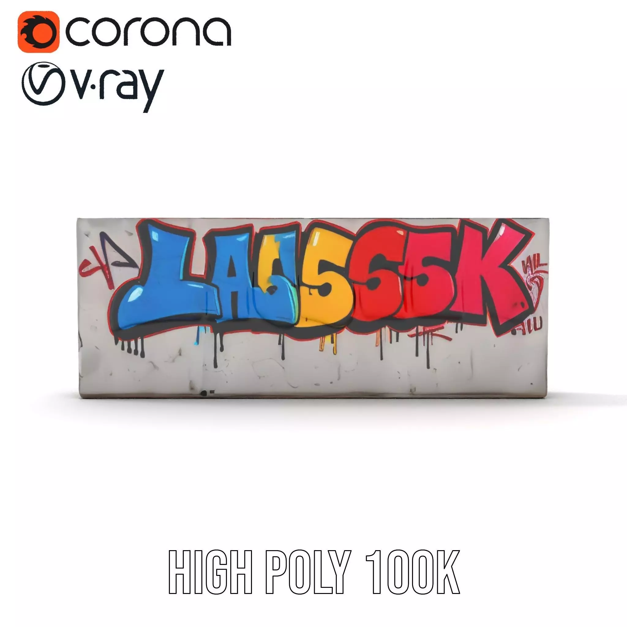 Vibrant Graffiti Wall model pack Low-poly 3D model_29