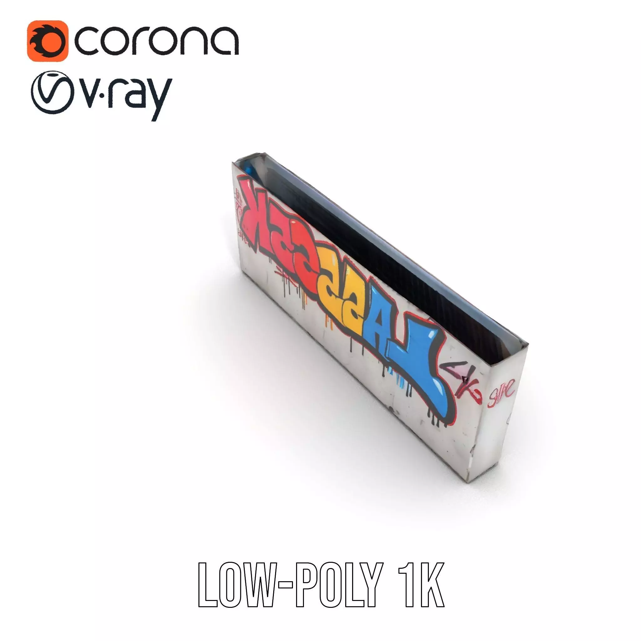 Vibrant Graffiti Wall model pack Low-poly 3D model_8