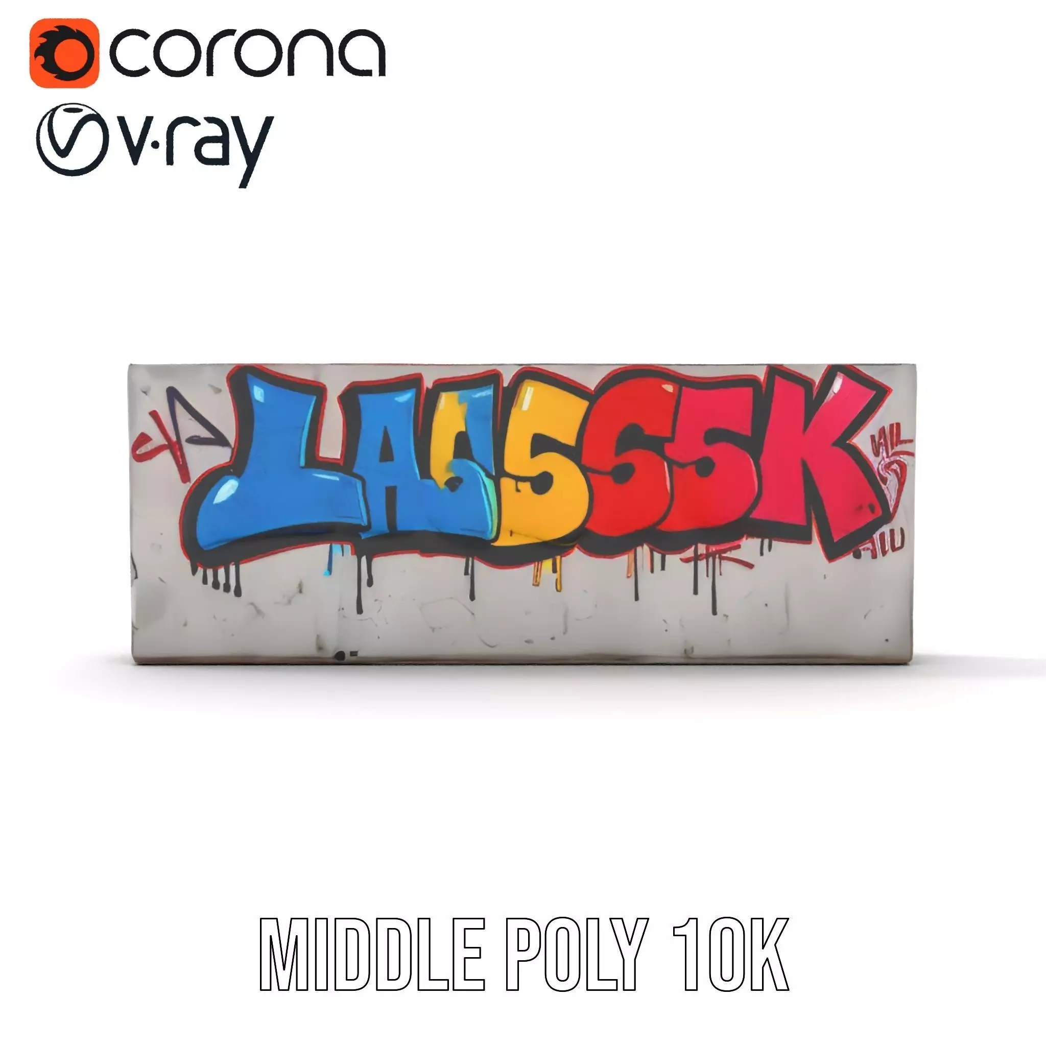 Vibrant Graffiti Wall model pack Low-poly 3D model_7