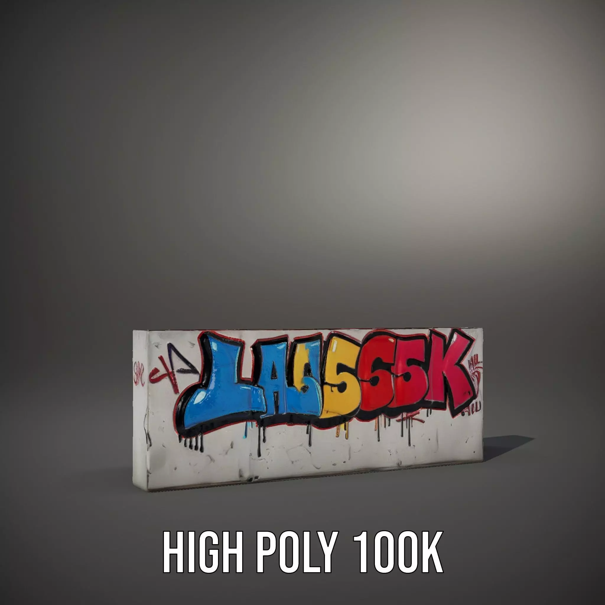 Vibrant Graffiti Wall model pack Low-poly 3D model_33