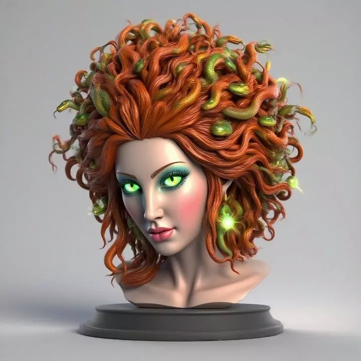 2165  Medusa Gorgon Head 3D Model  magic 3D print model_34