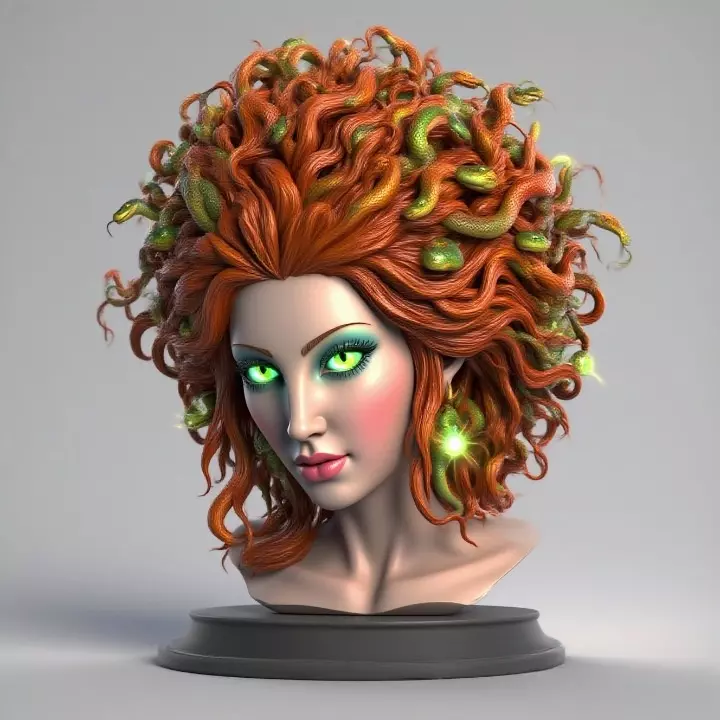 2165  Medusa Gorgon Head 3D Model  magic 3D print model_32
